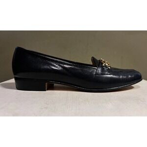 SALVATORE FERRAGAMO Horsebit Navy Blue Women's Loafers Sz 6B Old Money Italy